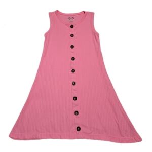 🍓Delia's Girl Ribbed Sleeveless dress with faux button closure